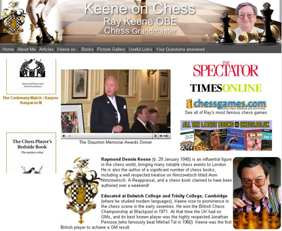 <p>London - Ray Keene OBE - Chess Grandmaster<br />
Raymond Dennis Keene (b. 29 January 1948) is an influential figure in the chess world, bringing many notable chess events to London.</p>