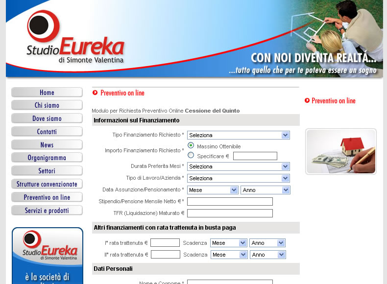 <p>Modulo per creazione personalizzata di preventivo per <br />
- Cessione del Quinto<br />
- Prestito Personale</p>