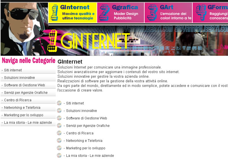 <p>Oggi la mia attivit&agrave;.<br />
Questo sito internet &egrave; l'evoluzione e l'esperienza degli anni passati.<br />
Non fermiamoci mai di imparare.</p>
