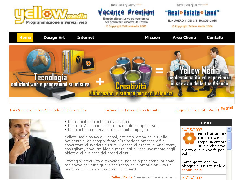 <p>Da anni di studio, il desiderio di proporre i propri stili e la propria professionalit&agrave; si concretizza con la nascita della YellowMedia Grafica e Stampa, Web e Software, Advertising, ecc...</p>